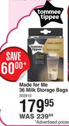 Tommee Tippee Made For Me 36 Milk Storage Bags