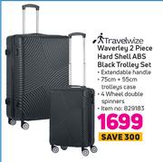 Travelwize Waverley 2 Piece Hard Shell ABS Black Trolley Set