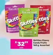 Skittles Chewy Candy Fruits Assorted-160g Each