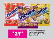 Mentos Incredible Chews Bag Assorted-180g Each