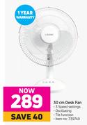 Logik 30cm Desk Fan