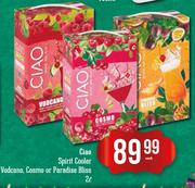 Ciao Spirit Cooler Volcano, Cosmo Or Paradise Bliss-2Ltr Each