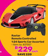 Rastar Remote Controlled 1:24 Sports Car Assorted-Each