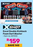 X-Shot Excel Double Kick Back Foam Dart Blaster