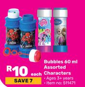 Bubbles Assorted Characters-60ml Each
