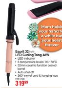 Carmen Esprit 32mm LED Curling Tong 48W