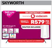 Skyworth 55" (140cm) UHD Google TV-Home Internet 10 Mbps