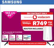 Samsung 65" (165cm) Crystal UHD 4K TV CU7000-Home Internet 10 Mbps