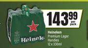 Heineken Premium Lager Handies-12 x 330ml Per Pack