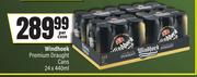 Windhoek Premium Draught Cans-24 x 440ml Per Case