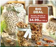Pecans, Brazils Or Pistachios Jumbo-Per 100g