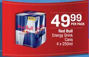 Red Bull Energy Drink Cans-4 x 250ml Per Pack