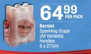Bernini Sparkling Grape(All Variants) Handies-6 x 275ml Per Pack