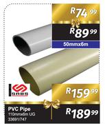 PVC Pipe 33691/747-50mm X 6m