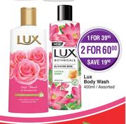 Lux Body Wash Assorted-For 2 x 400ml
