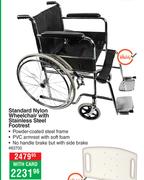 Medic Home Care Standard Nylon Wheel Chair With Stainless Steel Foot Rest