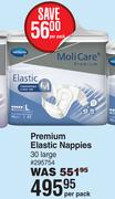 Moli Care Premium Elastic Nappies 30 Large-Per Pack
