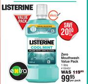 Listerine Zero Mouthwash Value Pack-1Litre Per Pack
