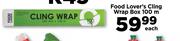 Food Lover's Cling Wrap Box-100m Each