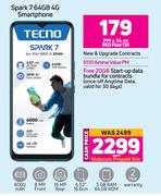 Tecno Spark 7 64GB 4G Smartphone-On Red Flexi 130