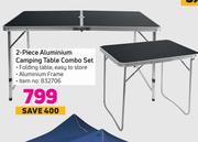 2 Piece Aluminium Camping Table Combo Set