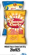 Willards Fings Or Cheese Curls-2 x 150g