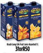 Krush Long Life Fruit Juice Assorted-3 x 1L
