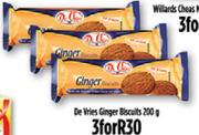De Vries Ginger Biscuits-3 x 200g