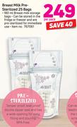 Avent Breast Milk Pre-Sterlised 25 Bags-Per Pack