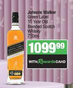 Johnnie Walker Green Label 15 Year Old Blended Scotch Whisky-750ml
