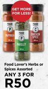 Food Lover's Herbs Or Spices Assorted-For 3 