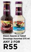 Steers Sauces Or Salad Dressings Assorted-For Any 2 x 375ml