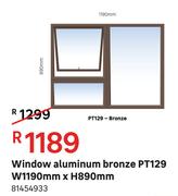 Window Aluminium Bronze PT129 W 1190 mm x H 890 mm