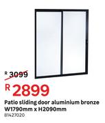 Patio Sliding Door Aluminium Bronze W 1790 mm x H 2090 mm