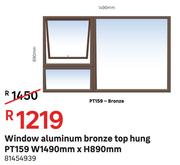 Window Aluminium Bronze Top Hung PT159 W 1490 mm x H 890 mm
