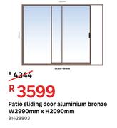Patio Sliding Door Aluminium Bronze W 2990 mm x H 2090 mm