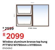 Window Aluminium Bronze Top Hung PTT1812 W 1790 mm x H 1190 mm