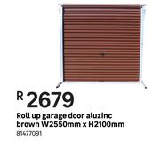 Roll Up Garage Door (Aluzinc Brown) W 2550 mm x H 2100 mm