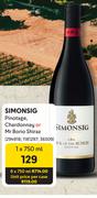 Simonsig Pinotage, Chardonnay Or Borio Shiraz-750ml