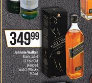 Johnnie Walker Black Label 12 Year Old Blended Scotch Whisky-750ml