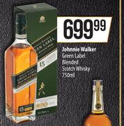 Johnnie Walker Green Label Blended Scotch Whisky-750ml