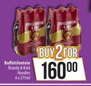 Buffelsfontein Brandy & Kola Handies-For 2 x 6 x 275ml