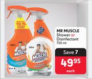 Mr Muscle Shower Or Disinfectant-750ml Each