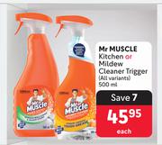 Mr Muscle Kitchen Or Mildew Cleaner Trigger (All Variants)-500ml Each