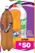 Fanta Or Sprite Or Stoney Schweppes Assorted-For 3 x 2Ltr