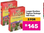 Laager Rooibos Tagless Teabags 160's Pack-For 2
