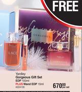 Yardley Gorgeous Gift Set EDP 100ml Plus Wand EDP 15ml-Per Set