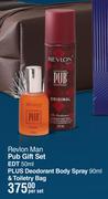 Revlon Man Pub Gift Set EDT 50ml Plus Deodorant Body Spray 90ml & Toiletry Bag-Per Set