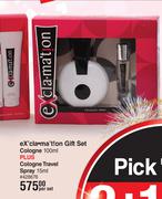 Exclamation Gift Set Cologne 100ml Plus Cologne Travel Spray 15ml-Per Set