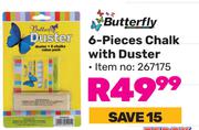 Butterfly 6-Pieces Chalk With Duster 267175